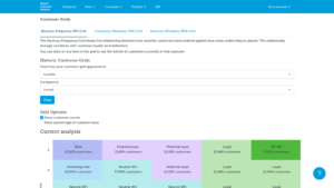 Repeat Customer Insights Customer Grid, automatic segmenting