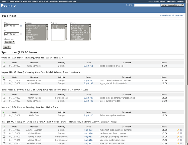 Grouping by project